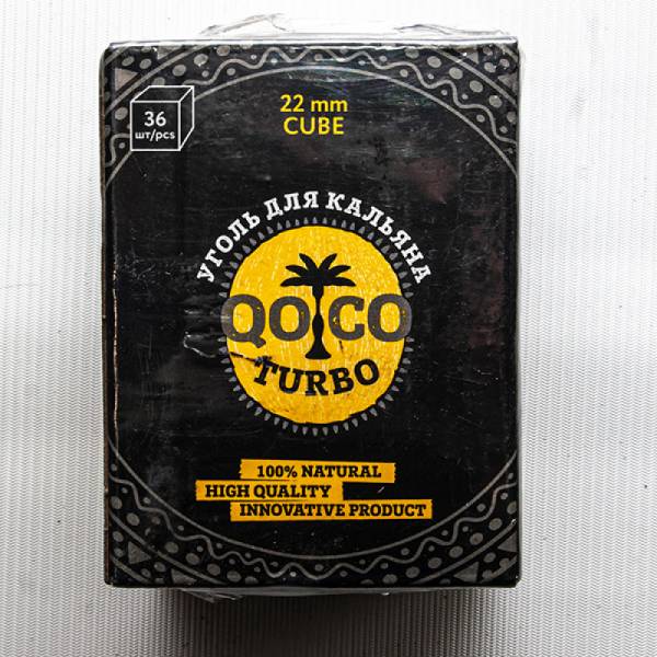 Уголь для кальяна кокосовый Qoco Turbo (36 куб)