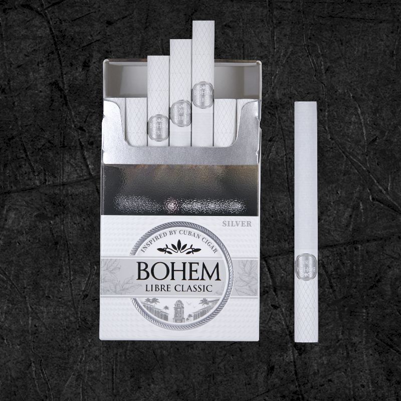 Сигариллы Бохем Либре Классик Сильвер Кинг Сайз (Bohem Libre Classic Silver King Size) Сигариллы классические крепостью 3 мг , формата Кинг Сайз