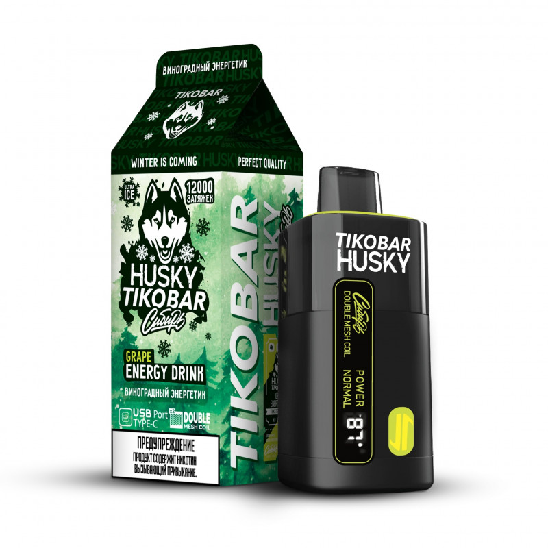 TIKOBAR HUSKY Сибирь Виноградный энергетик 12000 затяжек